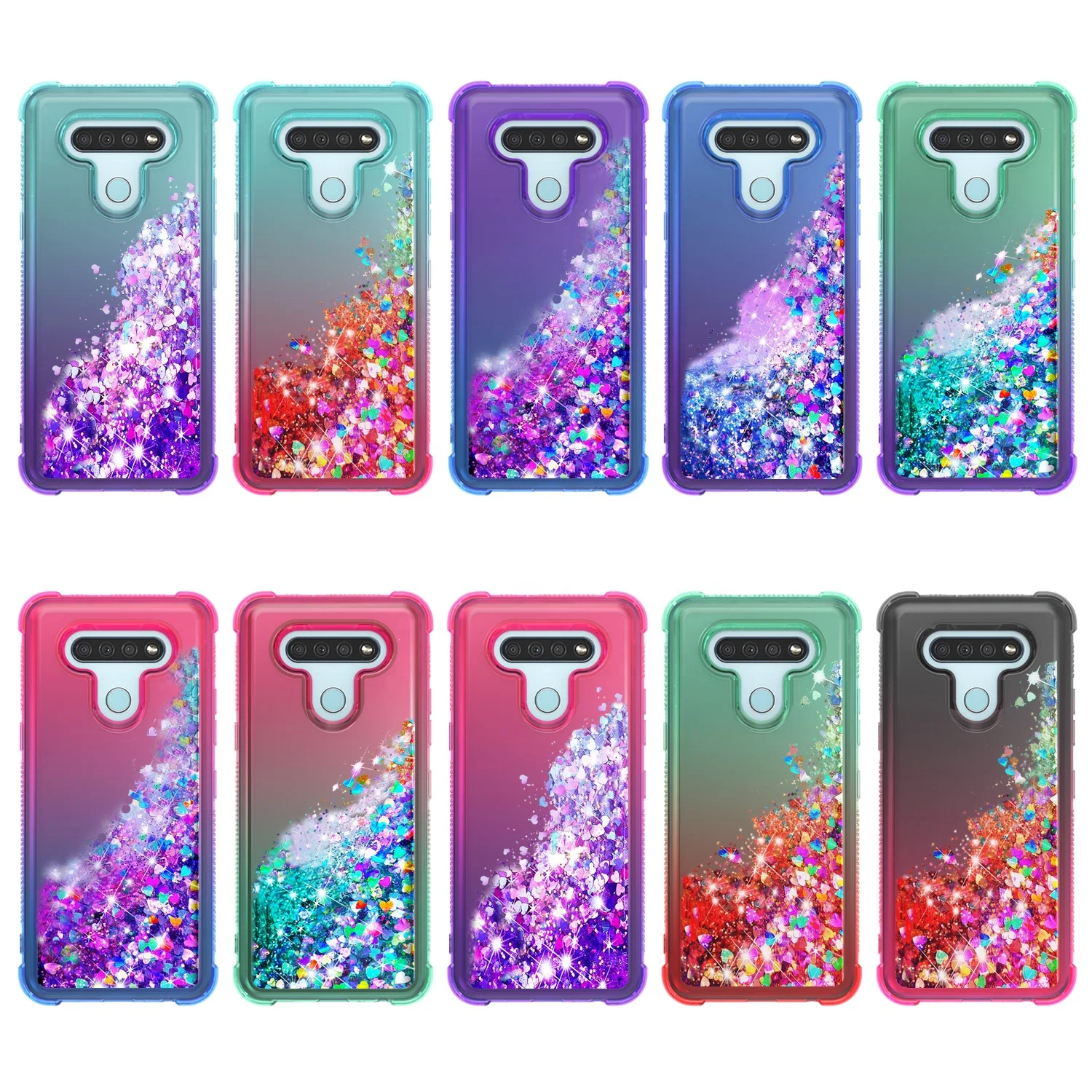 

For LG K51 Case, Fashion Lady Glitter Moving Liquid Quicksand Full Cover Shockproof Mobile Phone Case for LG K51 Stylo 6, Multi options
