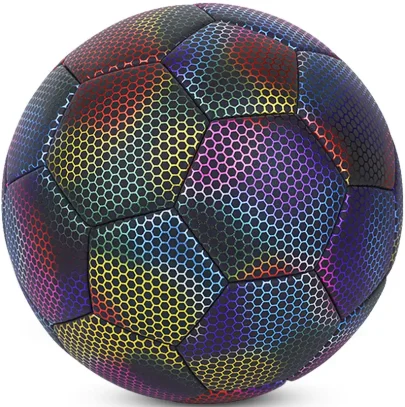 In Stock  Reflective Football  Luminous Football Glow in the Dark PU Soccer Size 5 Soccer Ball Size 5 Soccer Ball