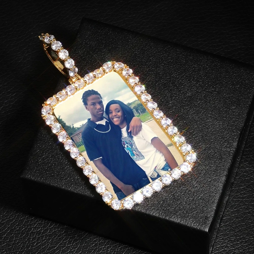 

Newest Personalized Photo Pendant One Custom Photo of Mom Dad Grandparent Loved Gift for Family Member Gift Bling Charms Jewelry, Color,silver,rose