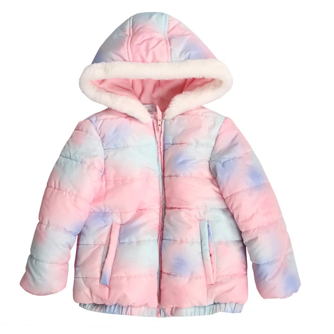 

Stockpapa wholesale Baby girls winter coat hooded children jacket girls outerwear child coat, As pictures