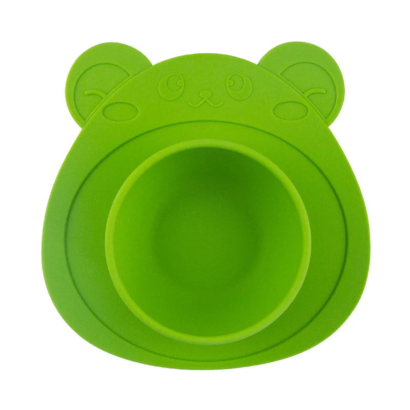 

Non Slip Unbreakable Cute Cartoon Shape Kids Baby Feeding Silicone Suction Toddler Placemats Bowls For Baby