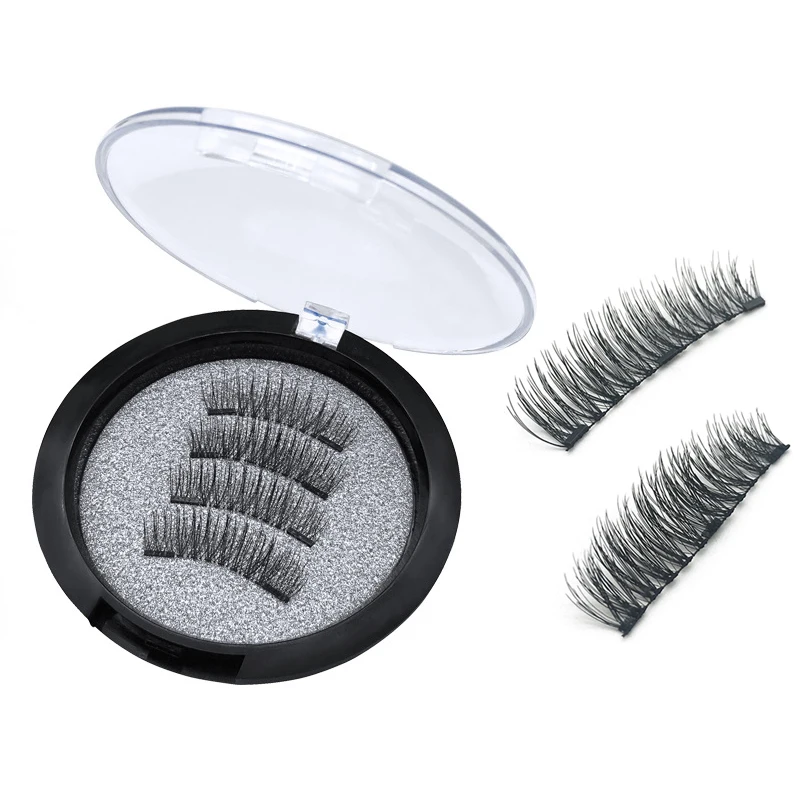 

Custom eyelash box natural 3 magnets lash 1 pair magnetic faux mink lashes, Natural black