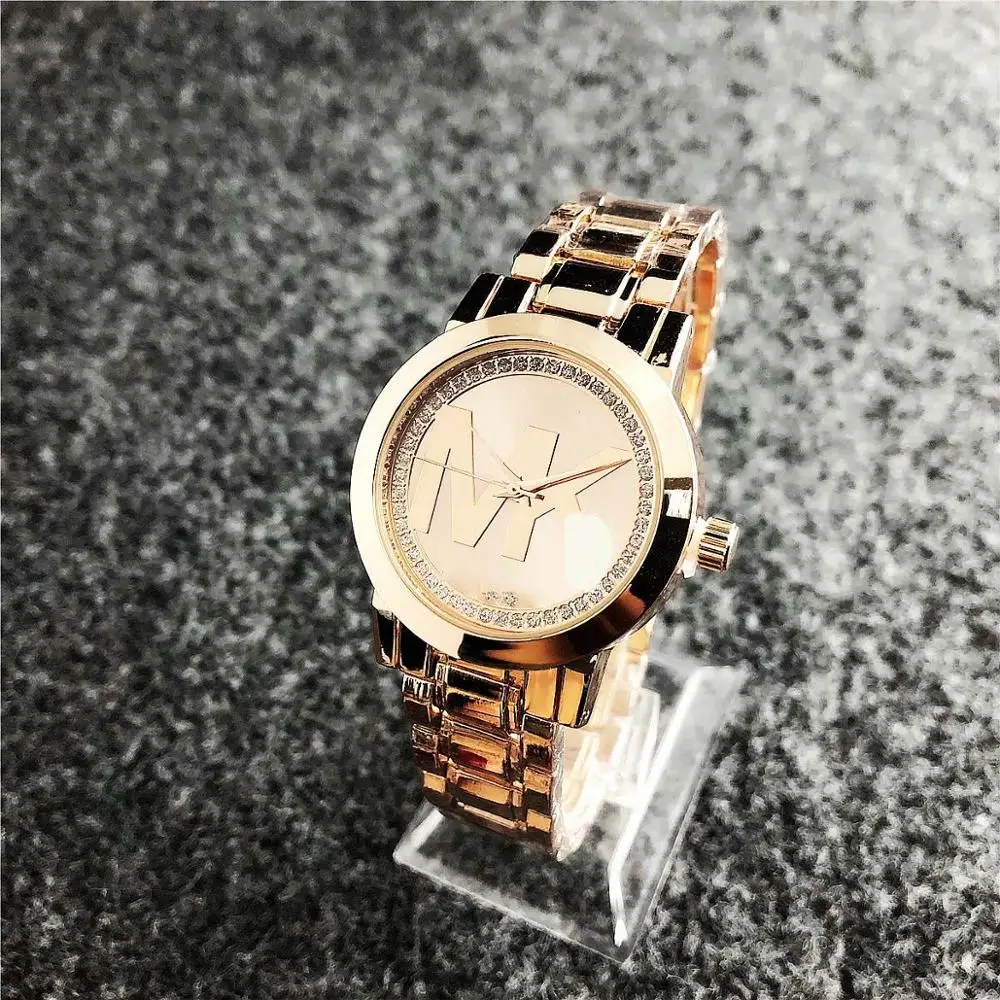 

mk watch dropshipping EVAFASHION Time to sell new personality business men and women watch creative no pointer trend men and women quartz watch, Gold