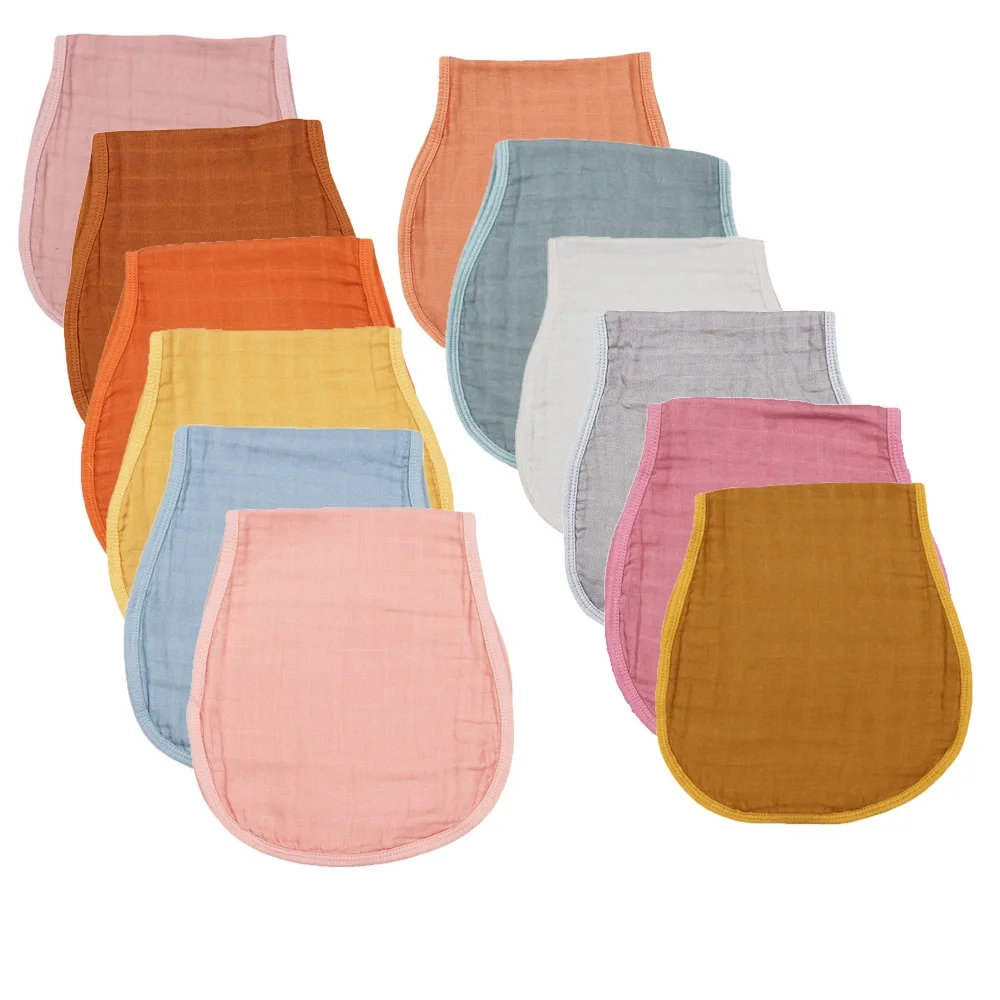 

C'dear Amazon Hot sell 5 Pieces Pack Multi-Functional Bamboo Cotton Toddler Muslin Blanket New Plain Baby Burp Cloth Set//, Multi color