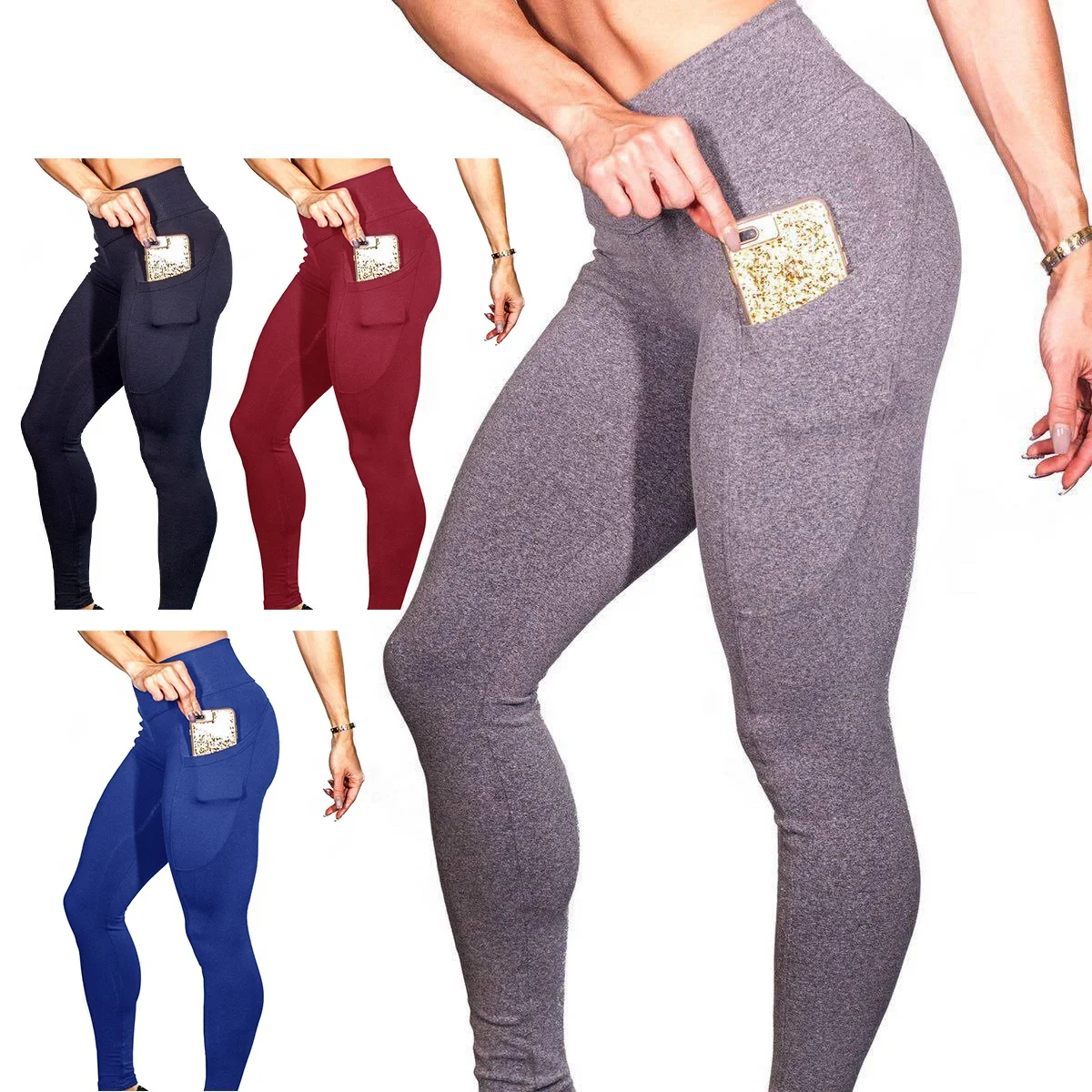 

YD - NX010 2021 INS fashion cotton gym leggings pocket high waist woman yoga pants leggings for women