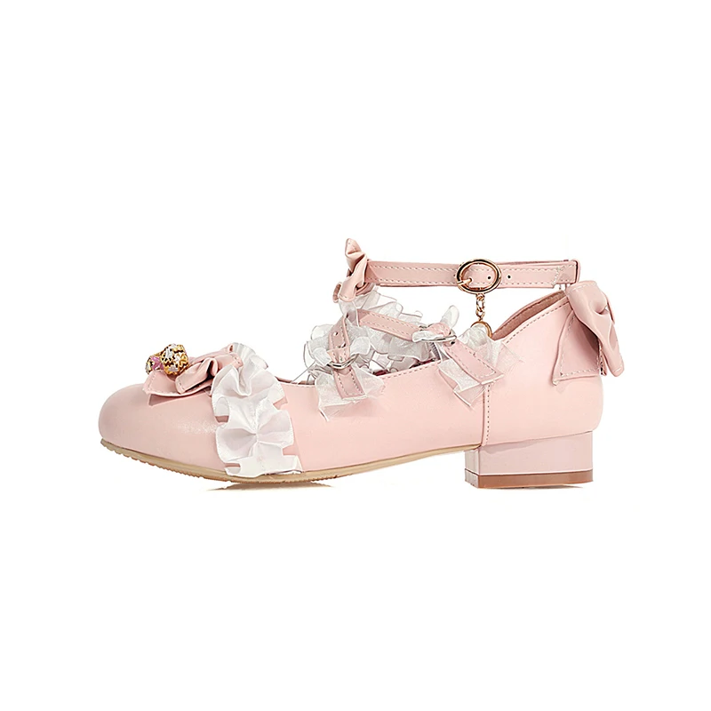 

New Model Round head platform Sweet Bow Buckles Ladies Single Shoe