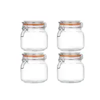 

25 oz Glass Jars With Airtight Hinged Lids For Kitchen Canisters 750ml Glass Storage Containers