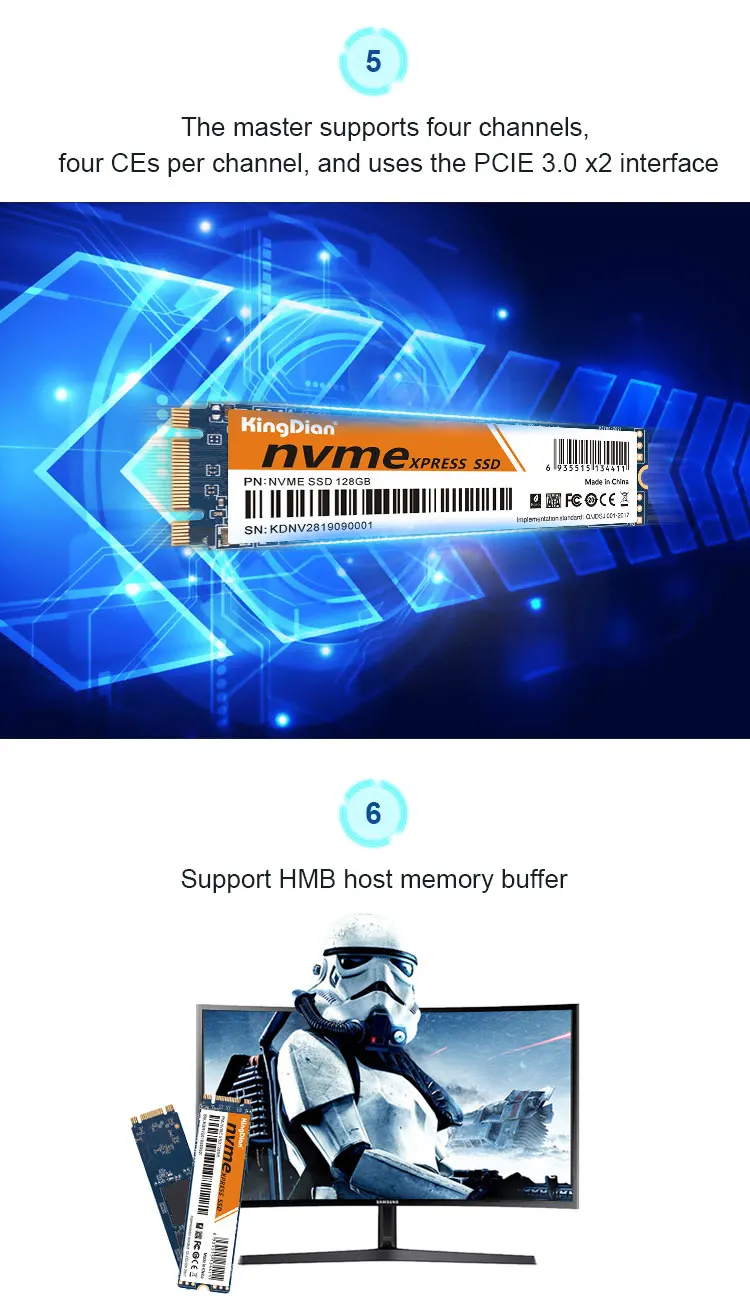 Kingdian nouveau lecteur à état solide Nvme SSD 240 Go - Chine Nvme SSD Nvme  128 et de prix
