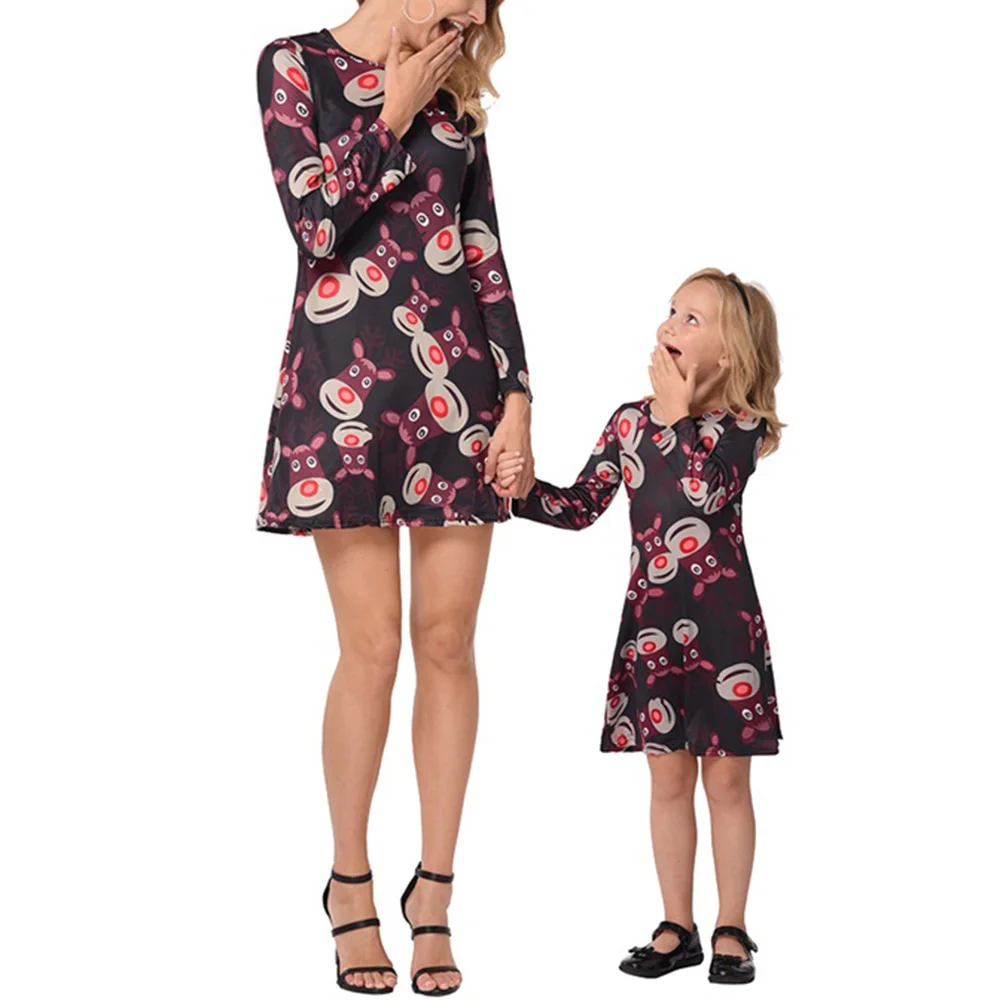 Mother And Daughter Matching Dresses Elegant Party Christmas Dress For