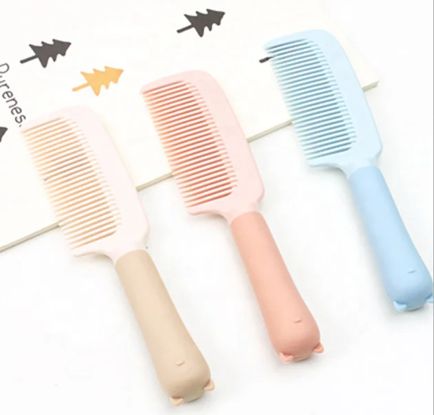 

Anti Static Detangle Hair Brush Round Handle Wheat Straw Cushioned Comb, Customized