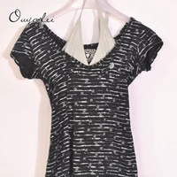 

False two piece sweet short-sleeve t-shirt stock lot garments