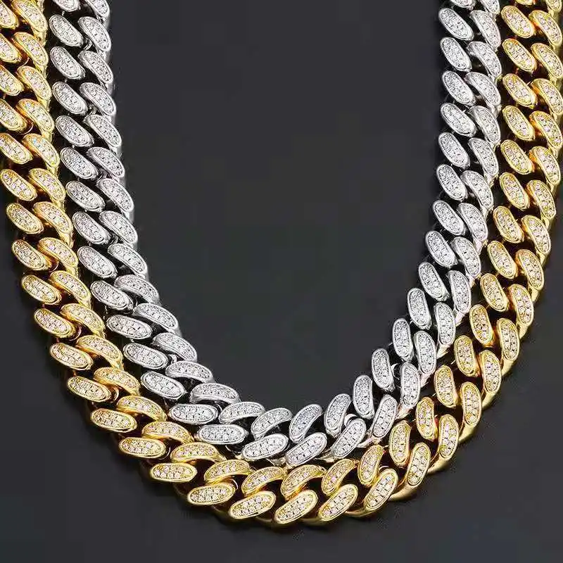 

Drop ship Gold Filled Box Clasp Chain Cuban Necklace For Men