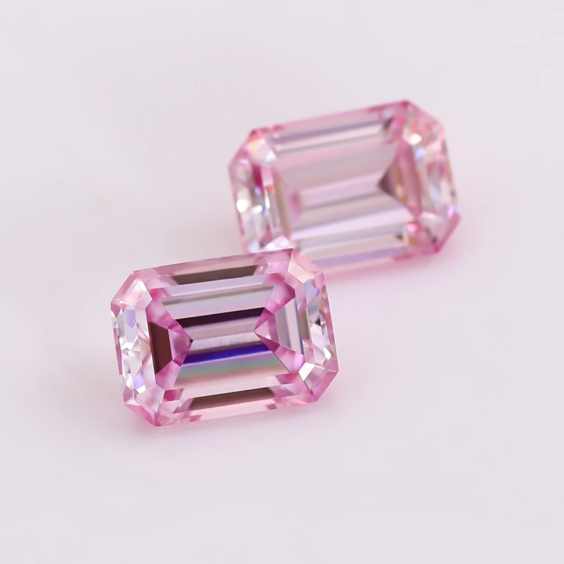 

Redoors Moissanite Diamond pink VVS clarity fancy 5*7mm Emerald cut loose synthetic moissanite gemstone for jewelry making