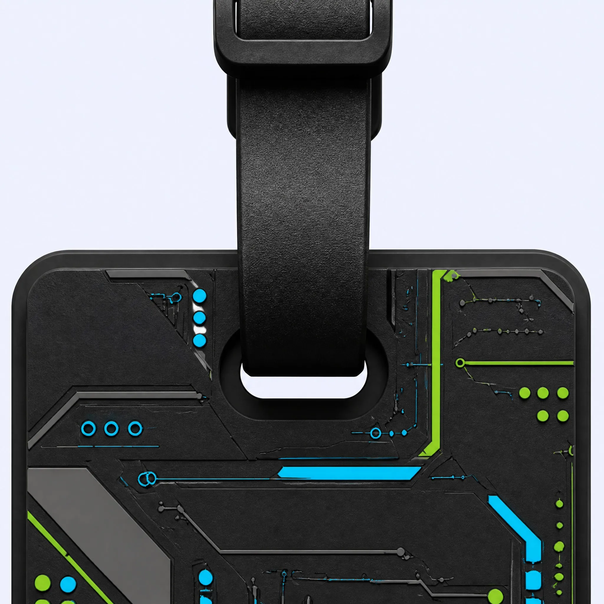 Custom 3D Soft PVC Luggage Tag Adjustable Buckle Strap and Molded Loop Detail