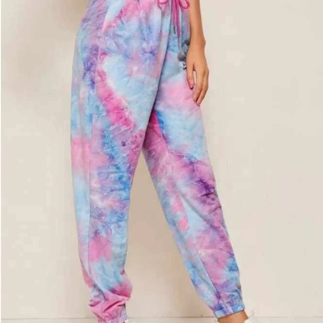 

LW-889 New Design Low MOQ Autumn Cheapest Tie Dye Causal Trousers fall collection clothes women pant suits