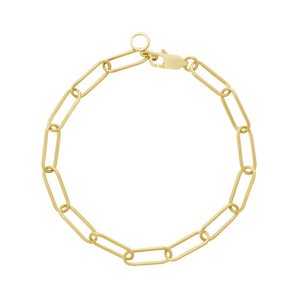 

Luxury Band Simple 925 Sterling Silver 18k Gold Plated Link Chain Bracelet Women, Customized color
