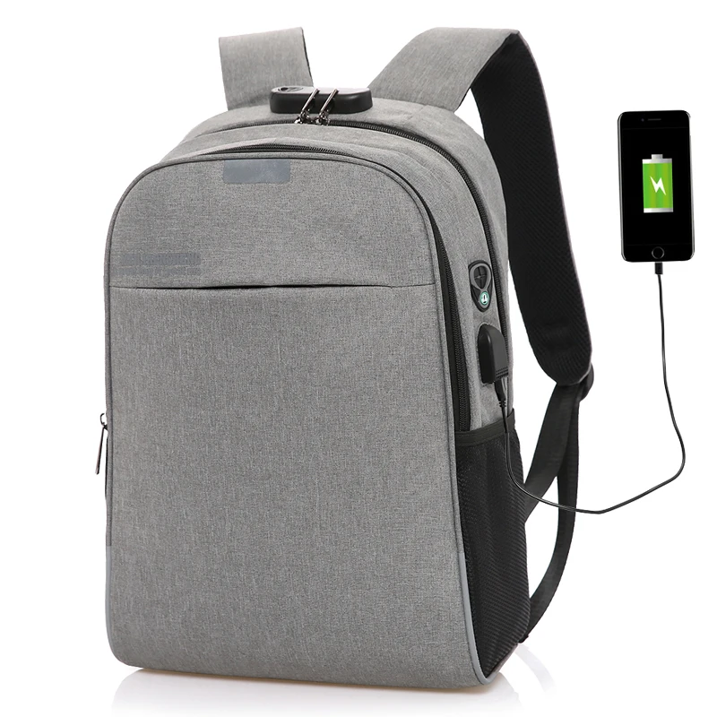 

Smart Anti-theft Water proof Men's Business Laptop Anti theft usb Backpack Back Pack Bagpack Bag with USB Charging Port, Customized color