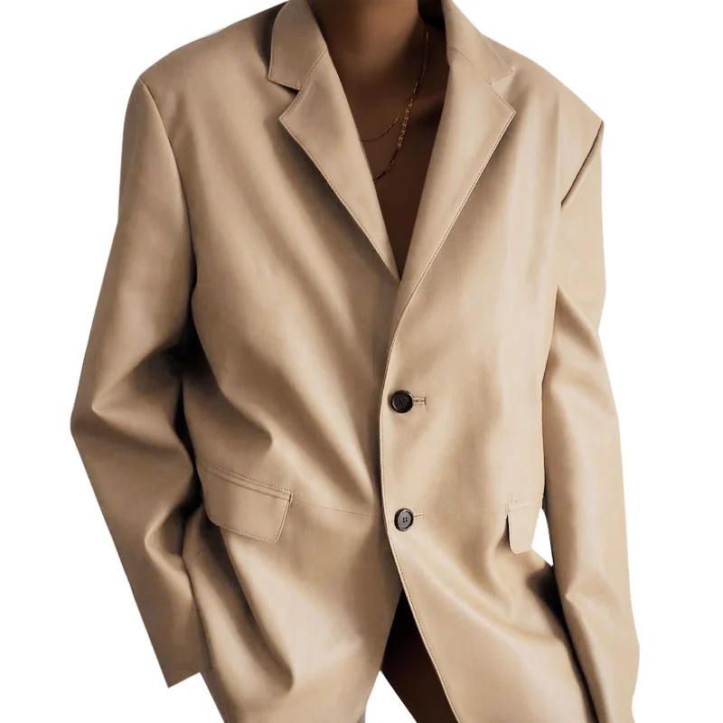 

Latest Casual women suit jacket Solid Color Office OL Style women's arket blazer, Khaki/black