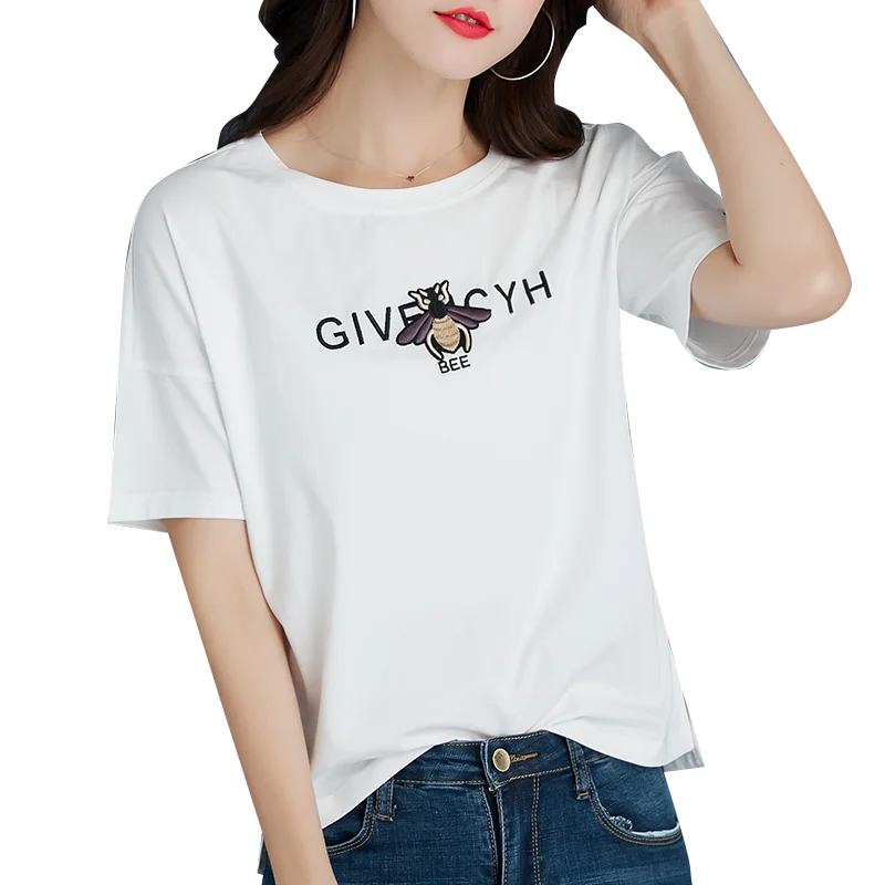 

Stock hot selling latest designs women short sleeve t shirt, Customized colors