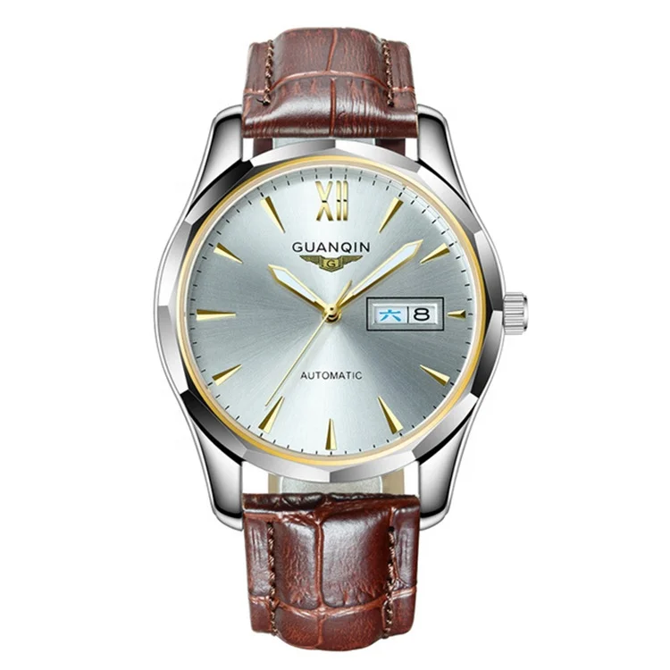 

Wild GUANQIN GJ16034 Men Automatic Mechanical With Auto Date Leather Strap Sport Watches