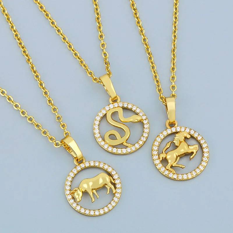 

Shangjie OEM Chinese style 12 zodiac pendant necklace gold filled women necklace display necklaces