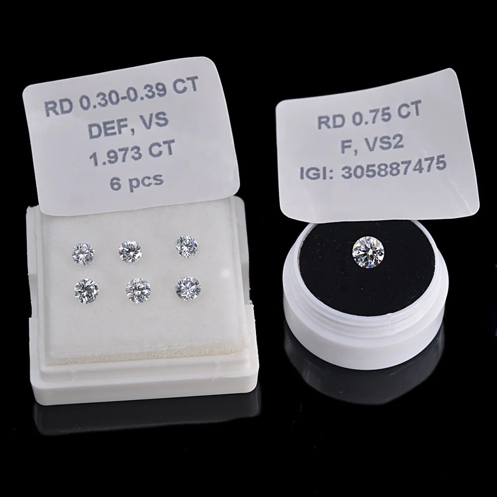 Baifu Jewelry Premium Quality HPHT CVD Round 3.0 mm DEF VVS Lab Diamond