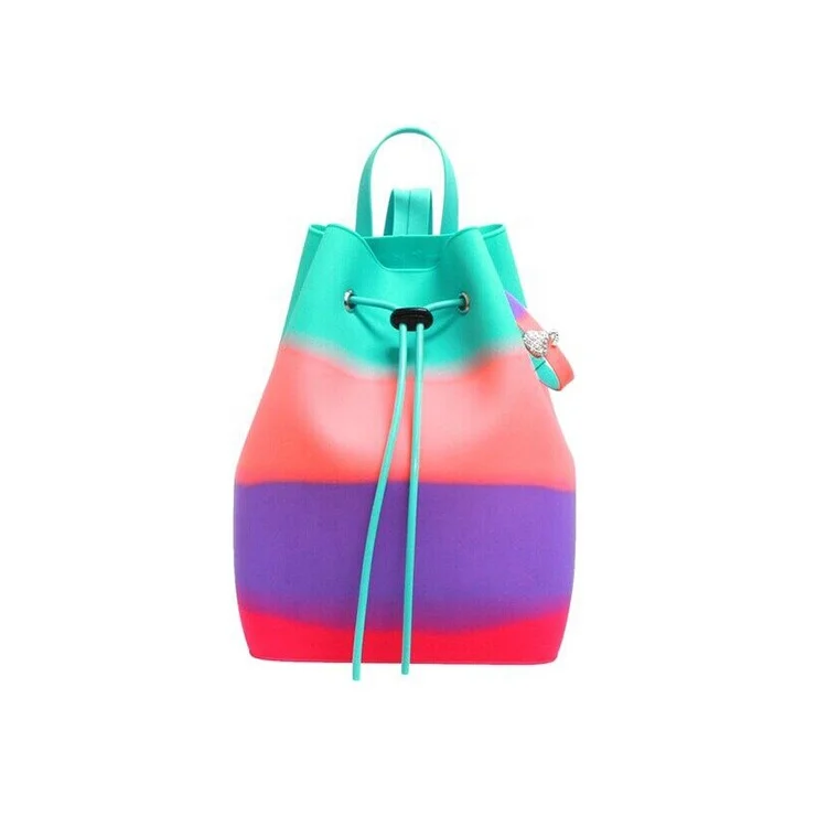

Hot sale Rainbow Student Backpack Silicone Backpack For Kids, Customized color