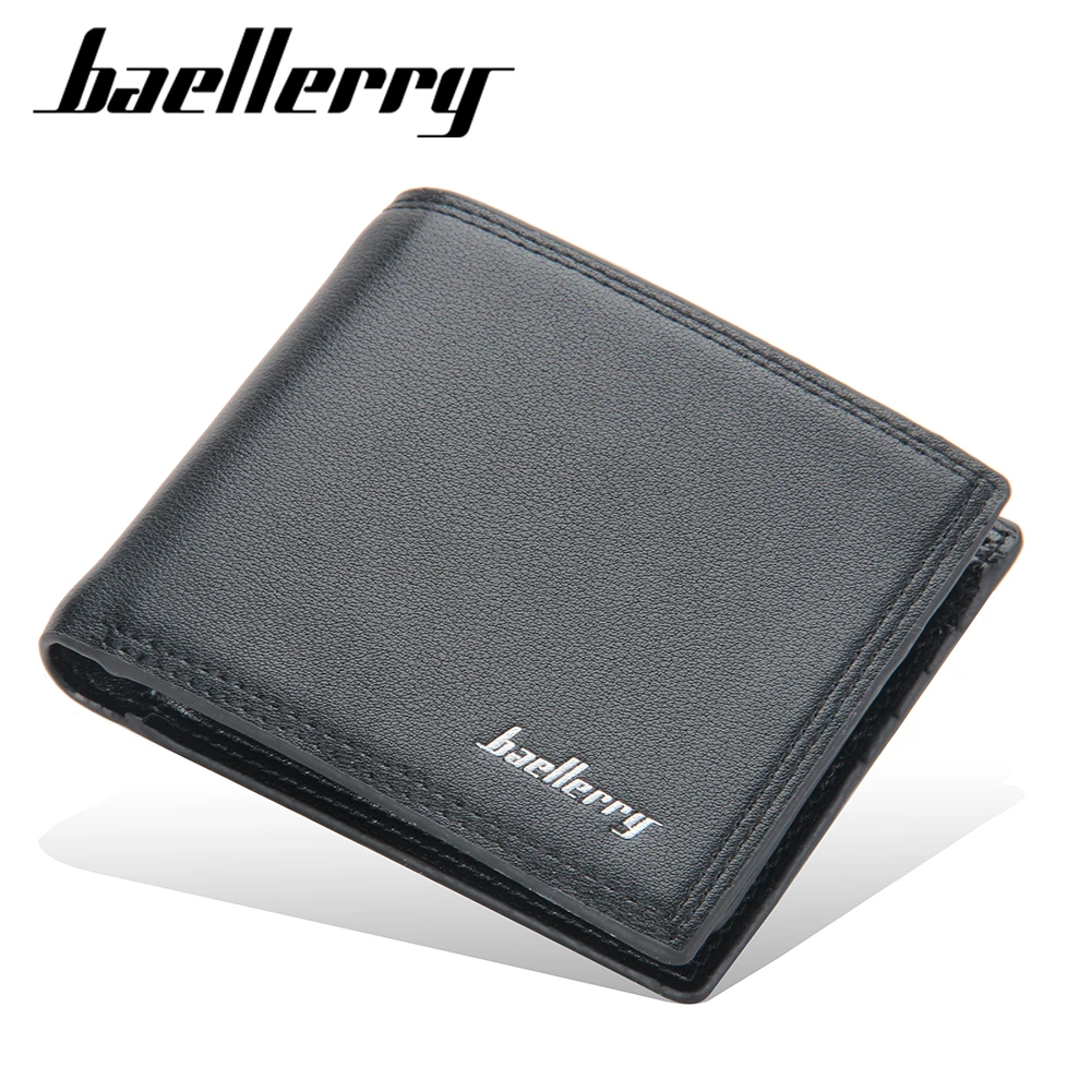 

2021 Brand men wallet PU leather men small purse in stock cash card and coin holder for businessmen, Black,coffee,grey,brown and customize