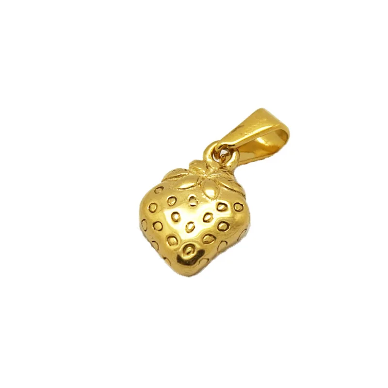 

Olivia simple gold pendant stainless steel fruit charms women fashion strawberry pendant for necklace jewelry