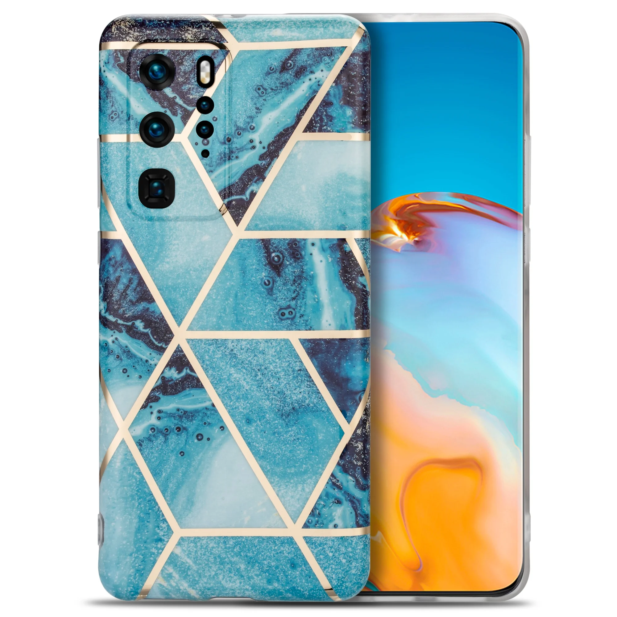 

For Iphone 12 Plating Marble Case Luxury Phone Fashion Imd Full Cover Pro Max
