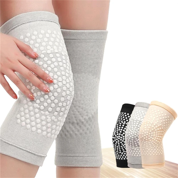 

Elastic mineral lattice self-heating kneepad fitness support kneepad specialty kneelet protect against cold kneepad, Black,grey