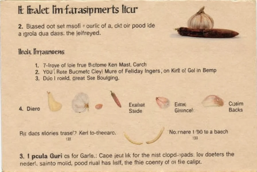 Visual comparison of garlic clove sizes and their teaspoon equivalents
