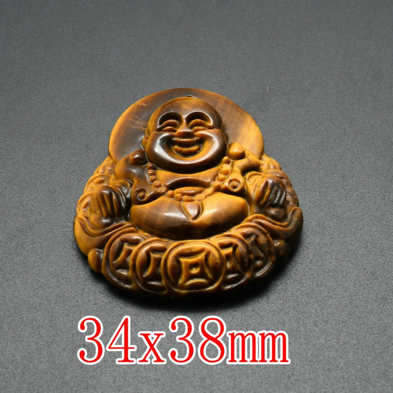Factory Price Grade AA Quality Tiger Eyes Fine Carved Chinese Luck Money Buddha Pendant For Bring in Wealth Jewelry