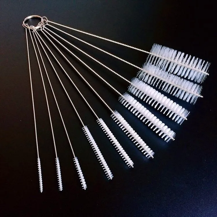 

10PCS Nylon Brush Multi-Functional Tools Spray Brush cleaning Drink Straws Sewing Machines Paint Guns Cleaning Brush, As photo