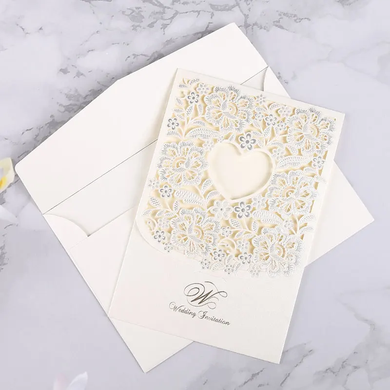 
luxury wedding invitations , heart shaped beige wedding invitations luxury 