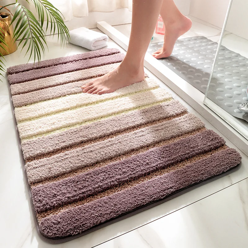 

Modern Design Microfiber Area Rug Mat Extra Absorbent Shaggy Dry Carpet Non Slip Bath Mats for Bathroom Toilet, Customized color