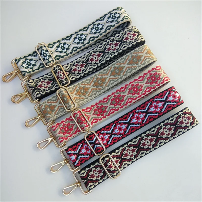 

ZONESIN Stylish 5cm Replacement Crossbody Purse Straps Embroidered Guitar Straps for Handbag, 10 colors in stock