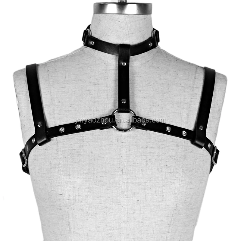 Sexy Leather Body Harness Women Chest Cage Sexy Lingerie Gothic Garter ...