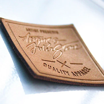 High Quality Luxury Fashion Hot Stamping Custom Deboss Logo Real Brown Leather Label Patch for Jeans