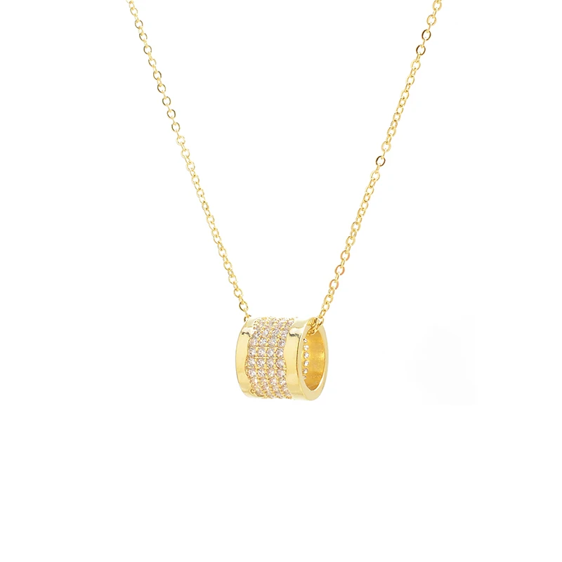 

XL62170 Trendy cute cz lucky bead necklace fashion 14K gold plated women jewelry