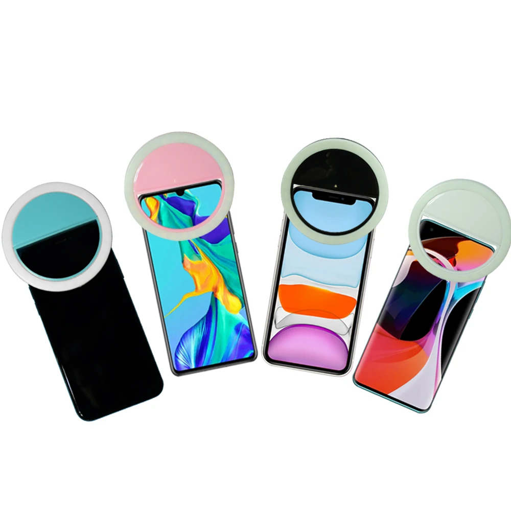 

iSHINE Phone Selfie Whitening Fill Light Flash Led Mobile Mini Portable Clip With Light Ring Stand Holder And Accessory