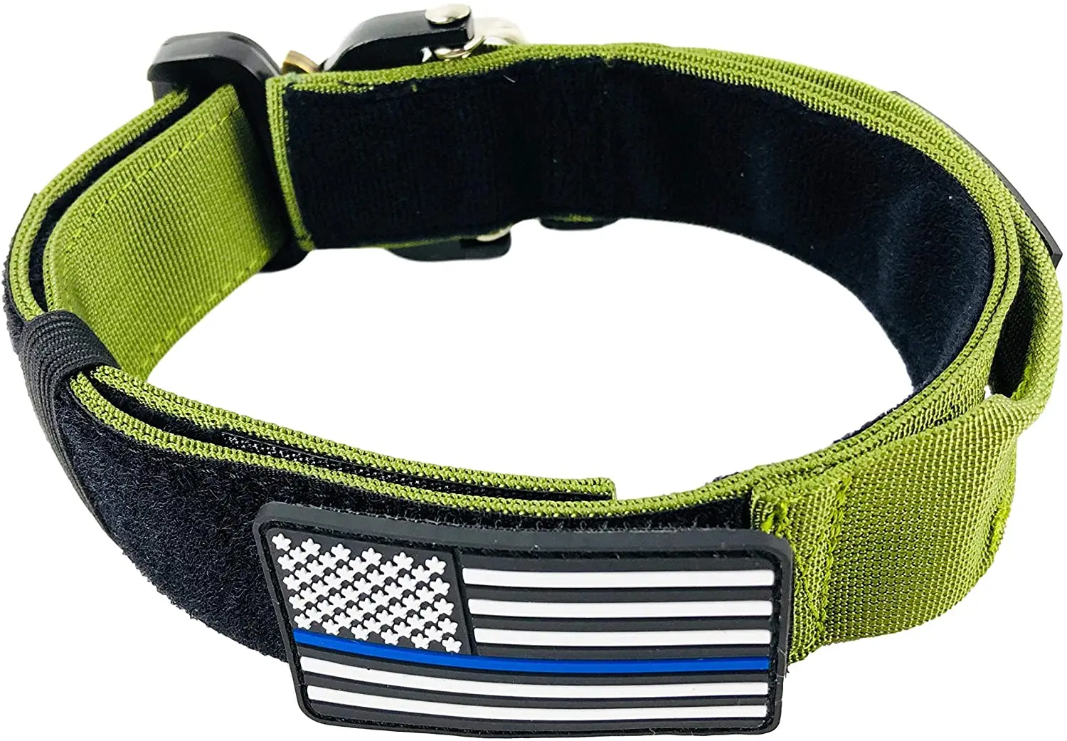 Heavy Duty Tactical Collars Metal Buckle Quick Release Dring With Flag