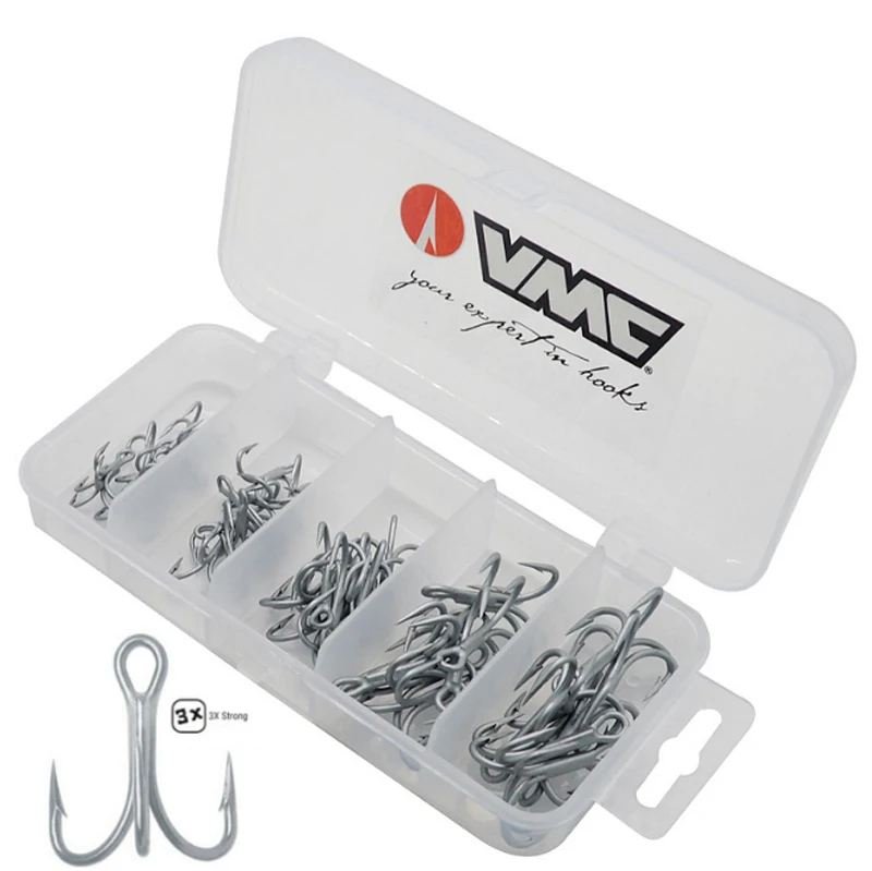 

3* Strong Fishing Hook Combo Treble Strengthened Hooks 30pcs/set 40pcs/set 9626 VMC Hook Kit