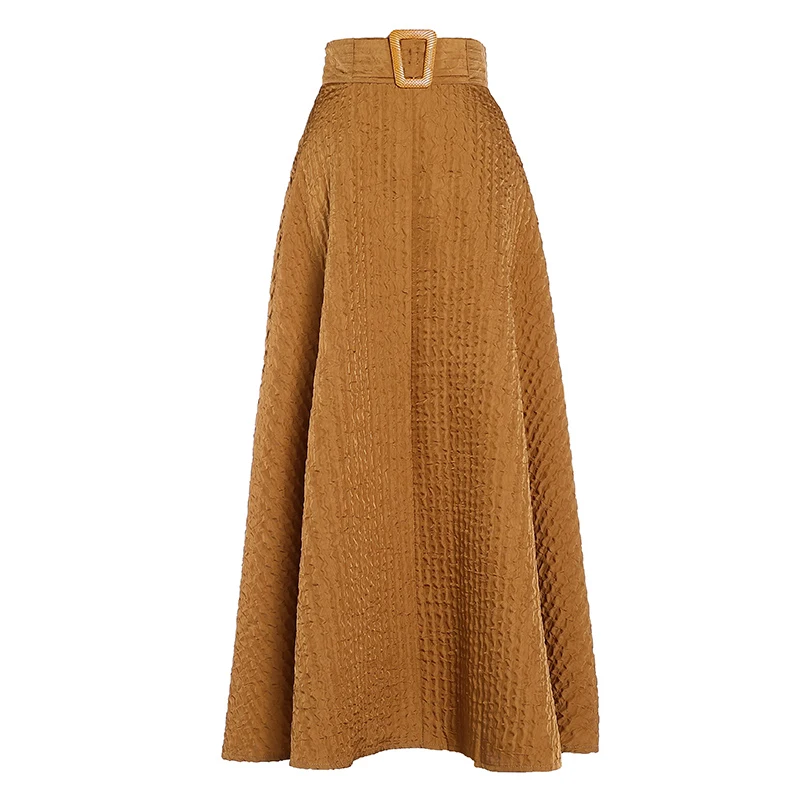 

TWOTWINSTYLE High Waist Slim A Line Designer Skirts Female Fashion 2021