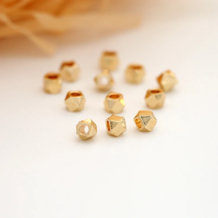 

Wholesale 14K Gold Plated Brass Spacer Beads For Jewelry Bracelet