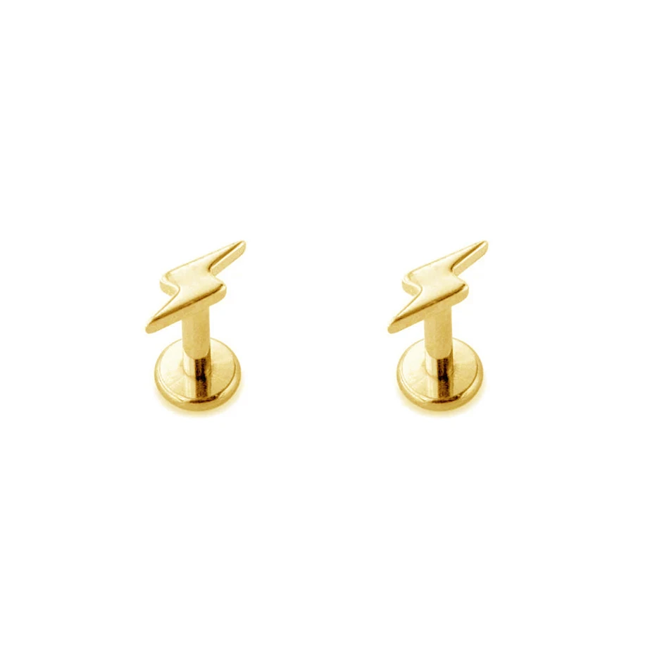 

Minimalist Jewelry Earrings For Women 925 Sterling Silver Wholesale 18k Gold Vermeil Lightning Stud Earrings