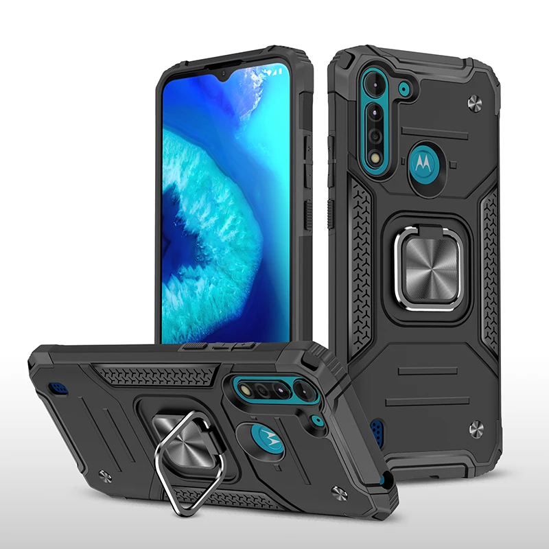 

Customized Logo Metal Ring Holder Magnetic Pc Tpu Phone Case Back Cover For Moto One 5G Ace 2021airbag mobile case, Multi