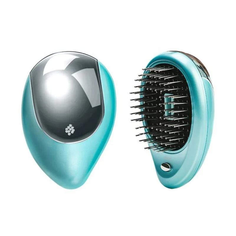 Portable Electric Ionic Hairbrush Mini Ion Vibration Hair Brush Comb Head Massager
