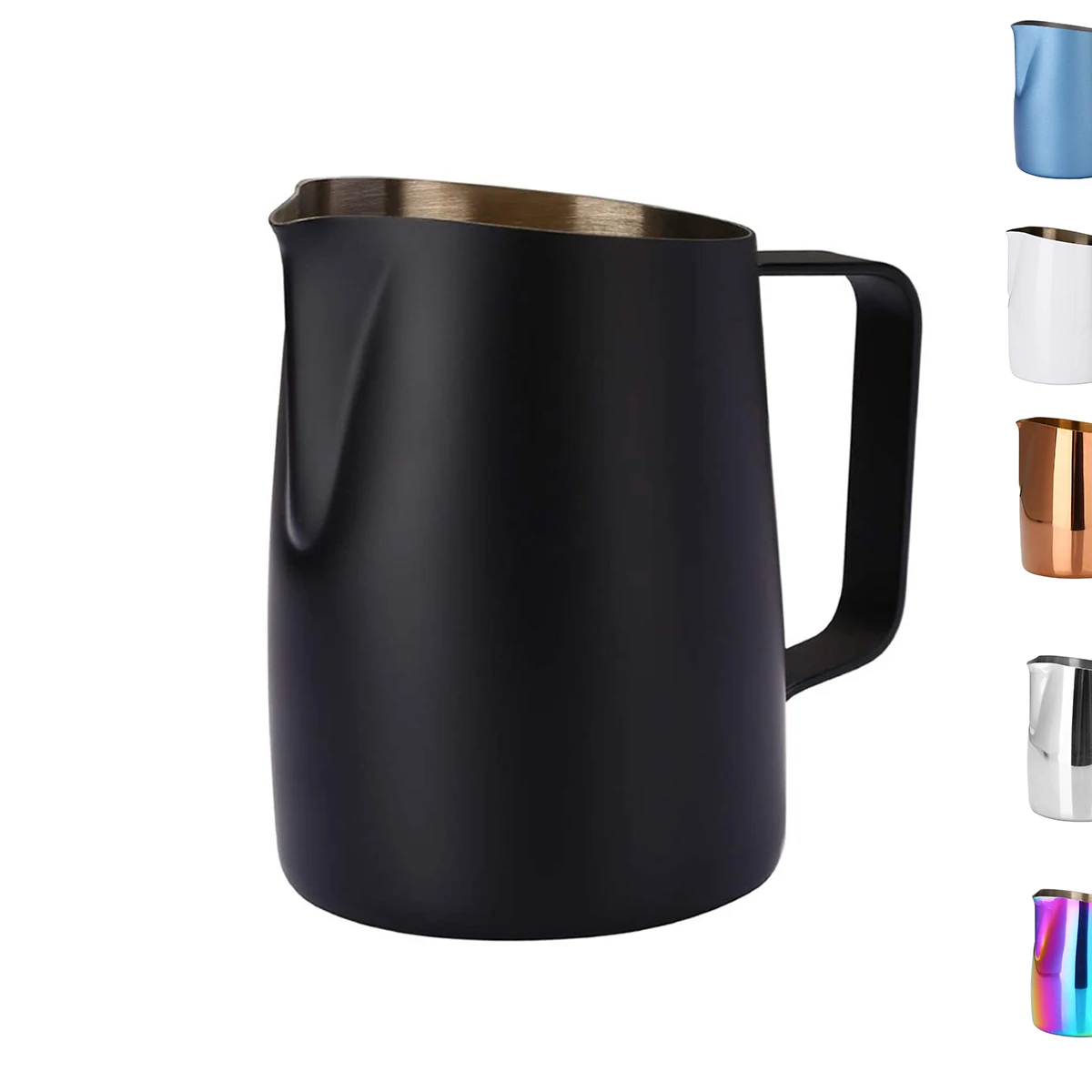 

Stainless Steel Gallon Black Latte Maker Arab Sharp Spout Frothing Barista Coffee Frother Milk Jug Pitcher
