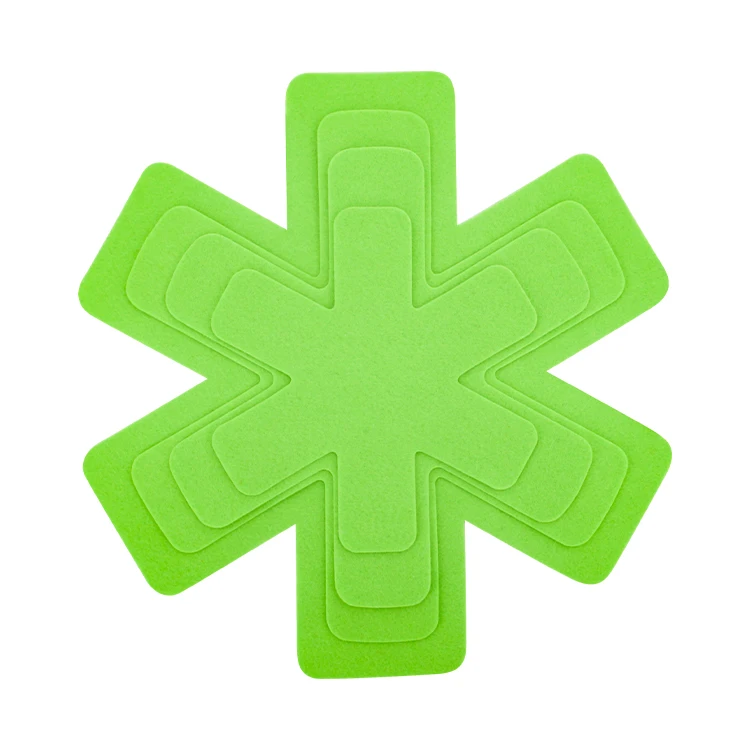 

Simple design non-woven Anti-slip Pan dividers Set of 6 Felt Pot and Pan protectors, Green